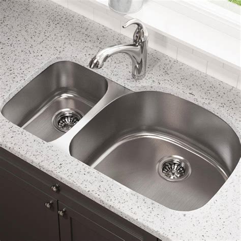 ALFI brand Drop-In 34" Titanium Granite Composite 1-Hole Double Bowl <b>Kitchen</b> <b>Sink</b>. . Home depot kitchen sinks